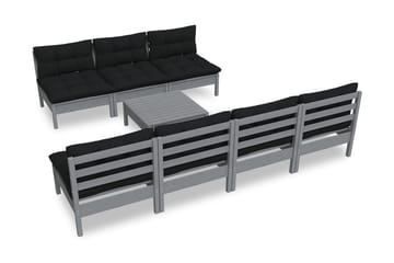 Loungegrupp Utomhus med antracit dynor 8 delar massiv furu