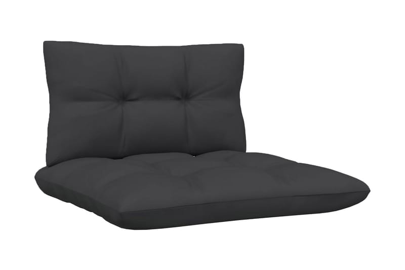 Loungegrupp Utomhus med antracit dynor 8 delar massiv furu - Vit/svart - Utemöbler - Utegrupp - Loungegrupp