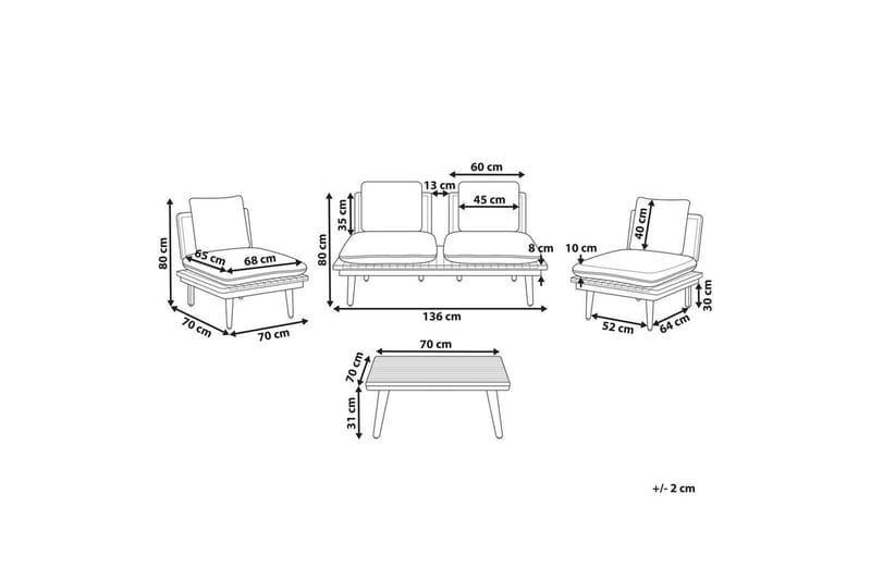 Loungegrupp med bord Accadia - Utemöbler - Utegrupp - Loungegrupp
