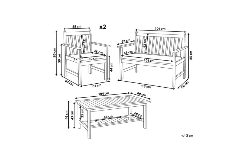 Loungegrupp med bord Altidona - Utemöbler - Utegrupp - Loungegrupp