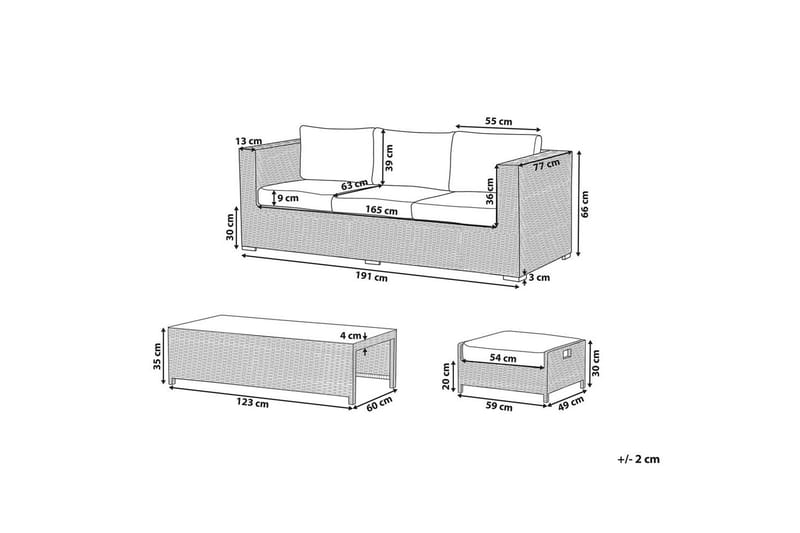 Loungegrupp med bord Belluno - Utemöbler - Utegrupp - Loungegrupp