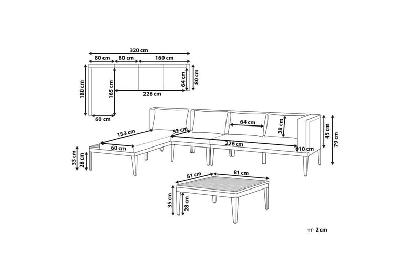 Loungegrupp med bord Bracciano 4-Sits - 4-Sits - Utemöbler - Utegrupp - Loungegrupp