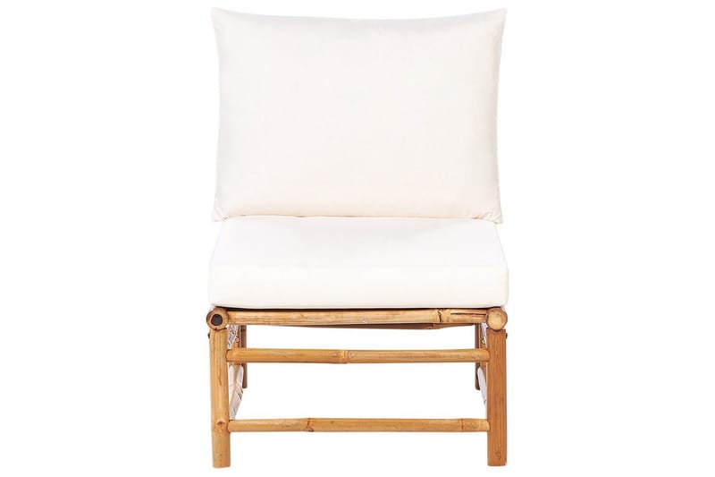 Loungegrupp med bord Cerreto Vit/ljust trä, 5-Sits - Vit/ljust trä, 5-Sits - Utemöbler - Utegrupp - Loungegrupp