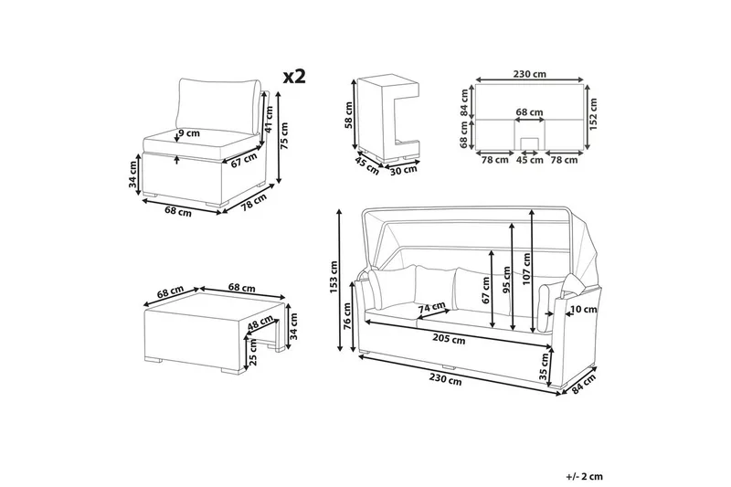 Loungegrupp med bord Corte - Utemöbler - Utegrupp - Loungegrupp