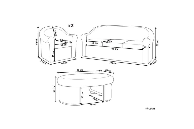 Loungegrupp med bord Livadeia - Utemöbler - Utegrupp - Loungegrupp