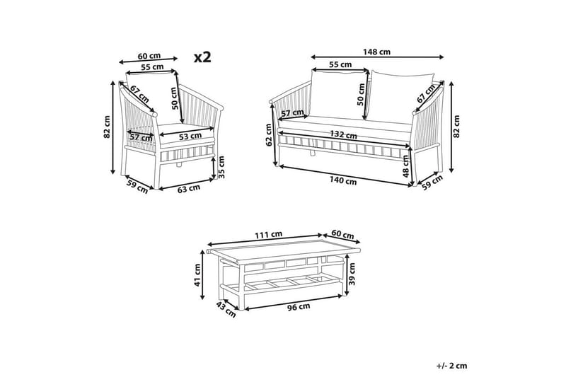 Loungegrupp med bord Maggiore - Utemöbler - Utegrupp - Loungegrupp
