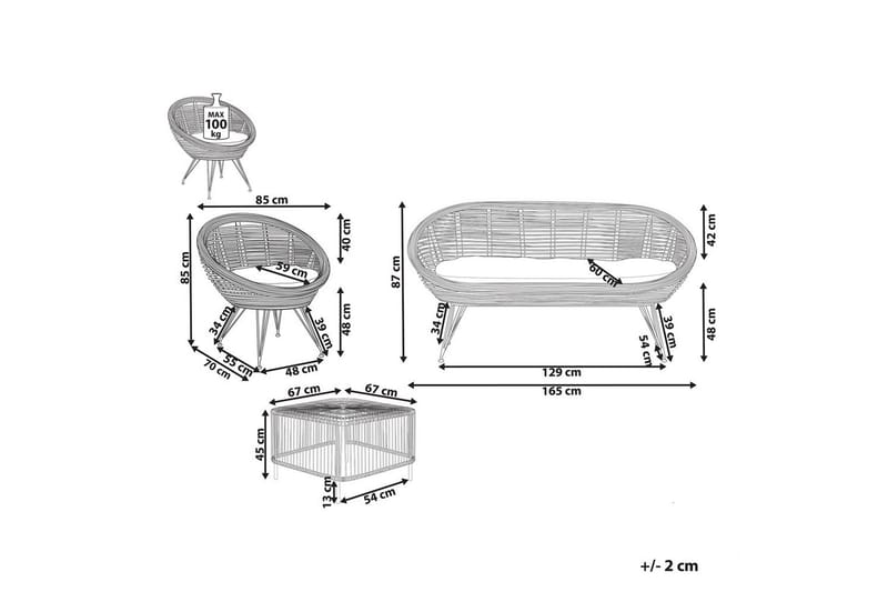 Loungegrupp med bord Maratea/Cesenatico 3-Sits - 3-Sits - Utemöbler - Utegrupp - Loungegrupp