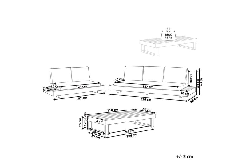Loungegrupp med bord Marettimo - Utemöbler - Utegrupp - Loungegrupp