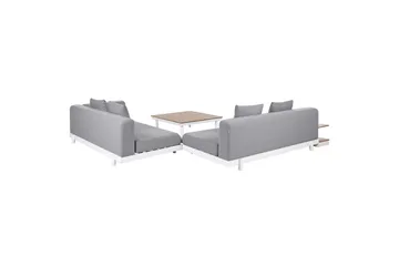 Loungegrupp med bord Missanello Grå/vit - Grå/vit - Utemöbler - Utegrupp - Loungegrupp