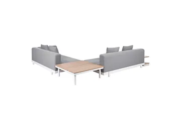 Loungegrupp med bord Missanello Grå/vit - Grå/vit - Utemöbler - Utegrupp - Loungegrupp