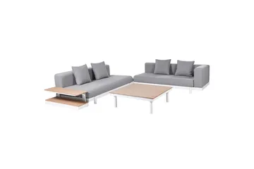 Loungegrupp med bord Missanello Grå/vit - Grå/vit - Utemöbler - Utegrupp - Loungegrupp