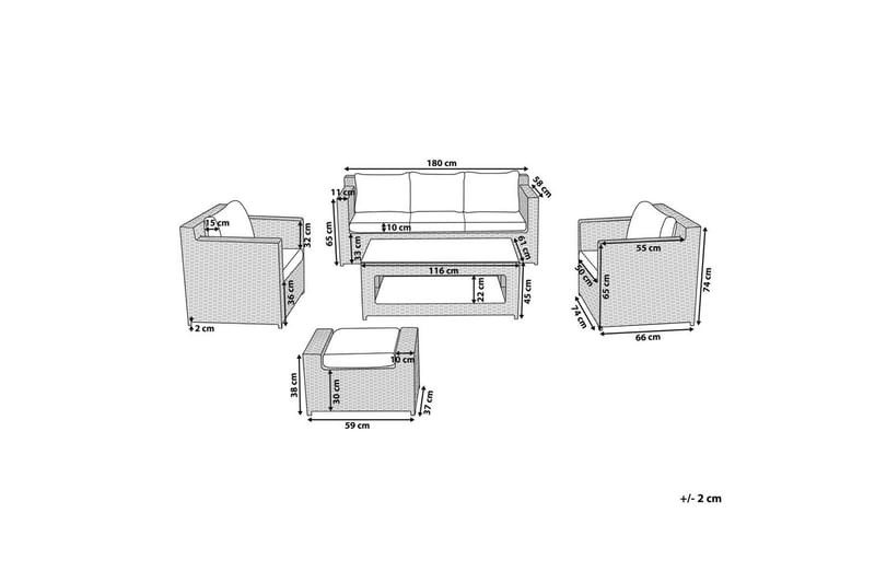 Loungegrupp med bord Roma - Utemöbler - Utegrupp - Loungegrupp
