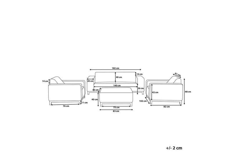 Loungegrupp med bord Rovigo - Utemöbler - Utegrupp - Loungegrupp