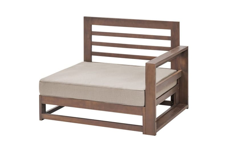 Loungegrupp med bord Timor Mörkt trä/grått/beige, Ja - Mörkt trä/grått/beige, Ja - Utemöbler - Utegrupp - Loungegrupp