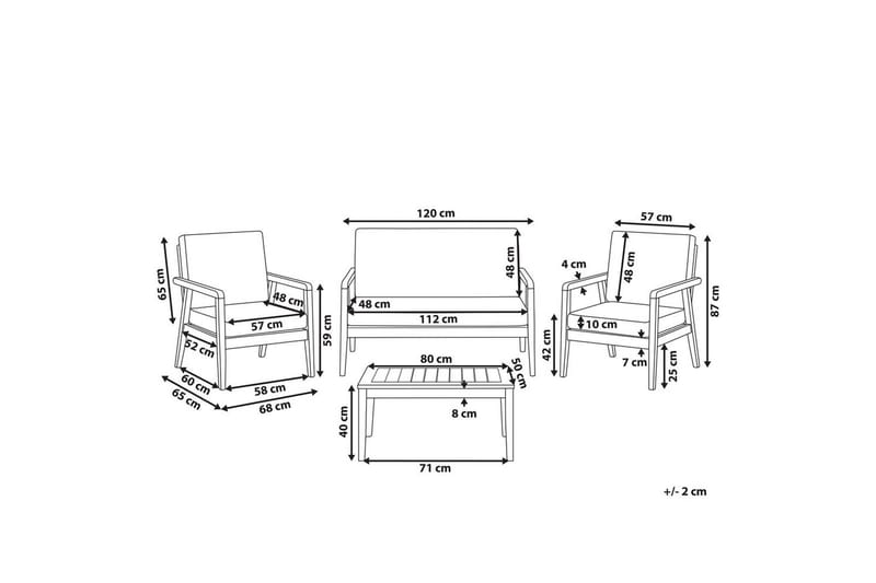 Loungegrupp med bord Pallano - Utemöbler - Utegrupp - Loungegrupp