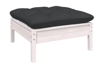 Loungegrupp Utomhus med dynor 5 delar massiv furu - Vit/svart - Utemöbler - Utegrupp - Loungegrupp