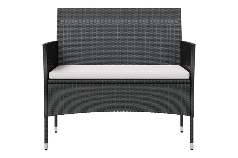Loungegrupp Utomhus med dynor 8 delar konstrotting svart - Svart/vit - Utemöbler - Utegrupp - Loungegrupp