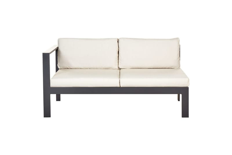 Loungegrupp med dynor Messina Svart/ljust trä/beige - Svart/ljust trä/beige - Utemöbler - Utegrupp - Loungegrupp