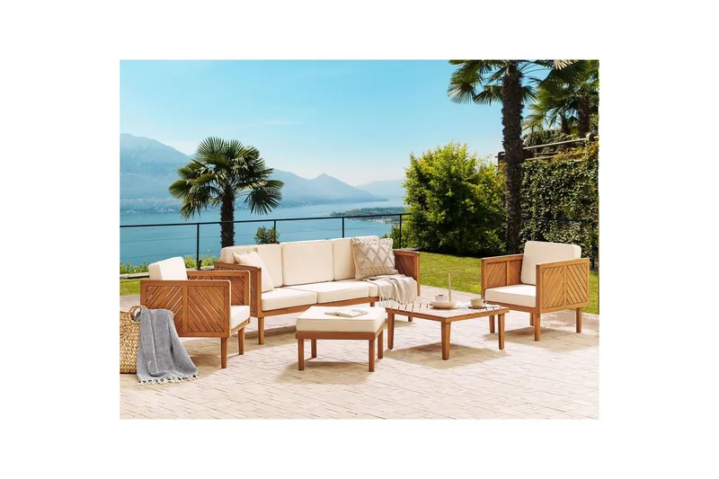 Loungegrupp med fotpall Baratti - Utemöbler - Utegrupp - Loungegrupp