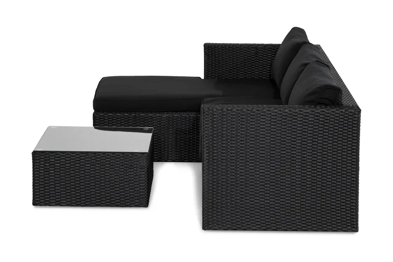 Mendoza Soffgrupp 4-sits Svart - Svart / Svarta dynor - Utemöbler - Utegrupp - Loungegrupp