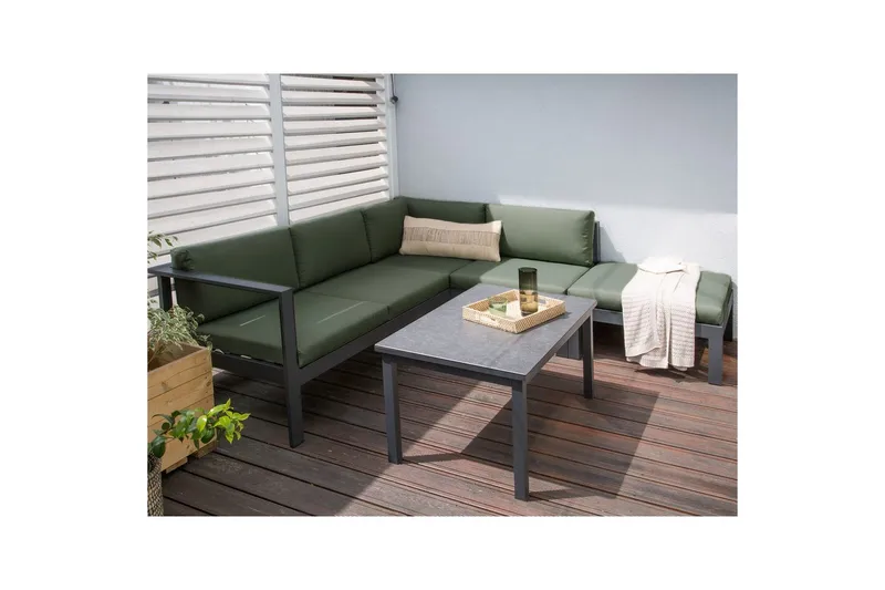 Loungegrupp Messina Grön/svart/grå - Grön/svart/grå - Utemöbler - Utegrupp - Loungegrupp