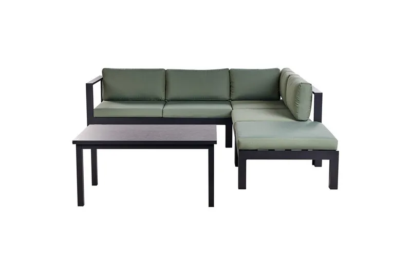 Loungegrupp Messina Grön/svart/grå, Grön/svart/grå