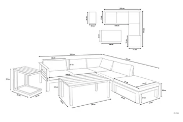 Messina Loungegrupp Utomhus 147 cm - Vit - Utemöbler - Utegrupp - Loungegrupp