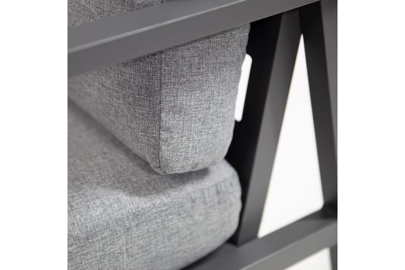 Möbelset ADRIAN Utebord och Hörnsoffa Utomhus mörkgrå - Utemöbler - Utegrupp - Loungegrupp