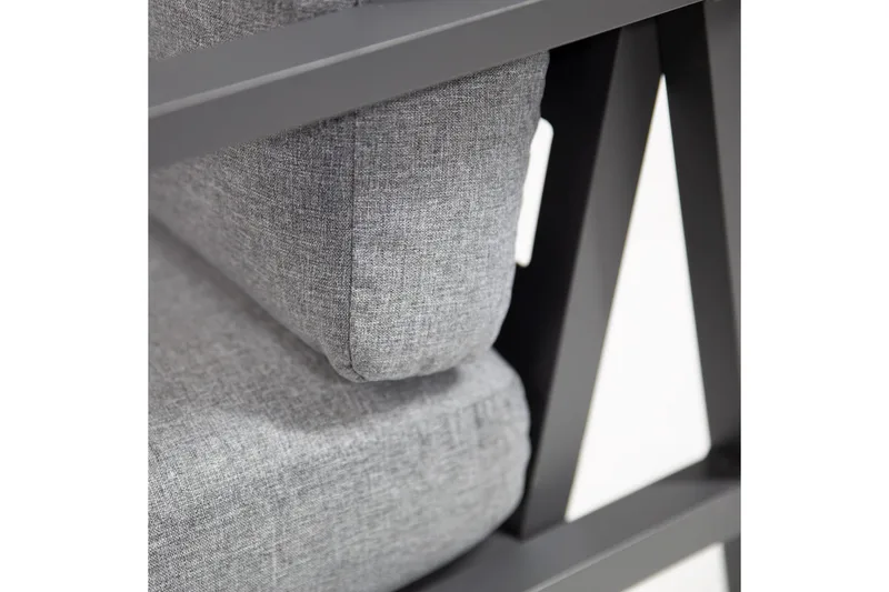 Möbelset ADRIAN Utebord och Hörnsoffa Utomhus mörkgrå - Utemöbler - Utegrupp - Loungegrupp