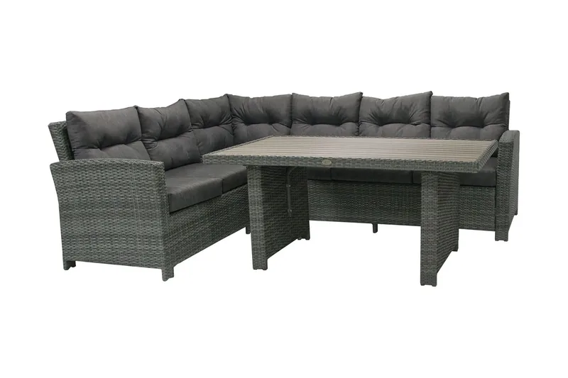 Möbelset Pavia Hörnsoffa Utomhus Med Utebord Och Kuddar - Utemöbler - Utegrupp - Loungegrupp