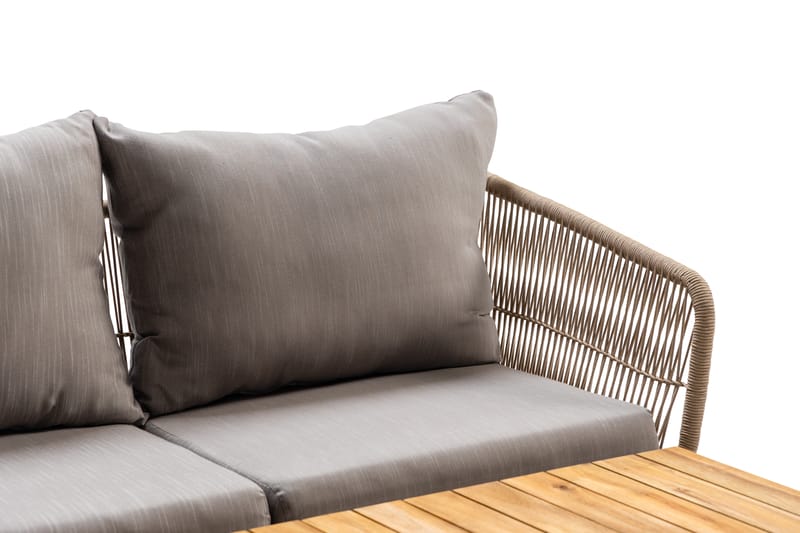 MOROCCO Soffgrupp Utomhus Akacia/Brun/Beige - Utemöbler - Utegrupp - Loungegrupp