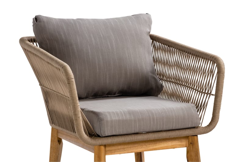 MOROCCO Soffgrupp Utomhus Akacia/Brun/Beige - Utemöbler - Utegrupp - Loungegrupp
