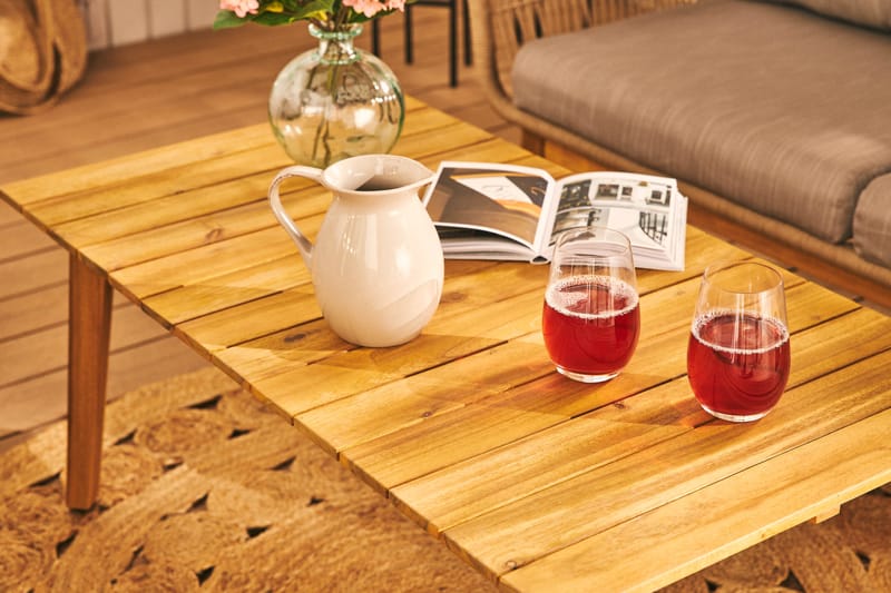 MOROCCO Soffgrupp Utomhus Akacia/Brun/Beige - Utemöbler - Utegrupp - Loungegrupp