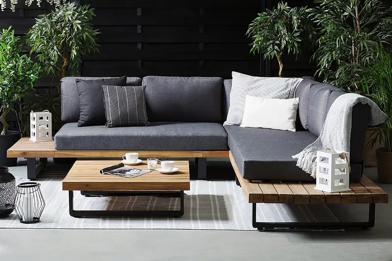 Mykonos Loungegrupp Utomhus 256 cm - Trä/Natur - Utemöbler - Utegrupp - Loungegrupp