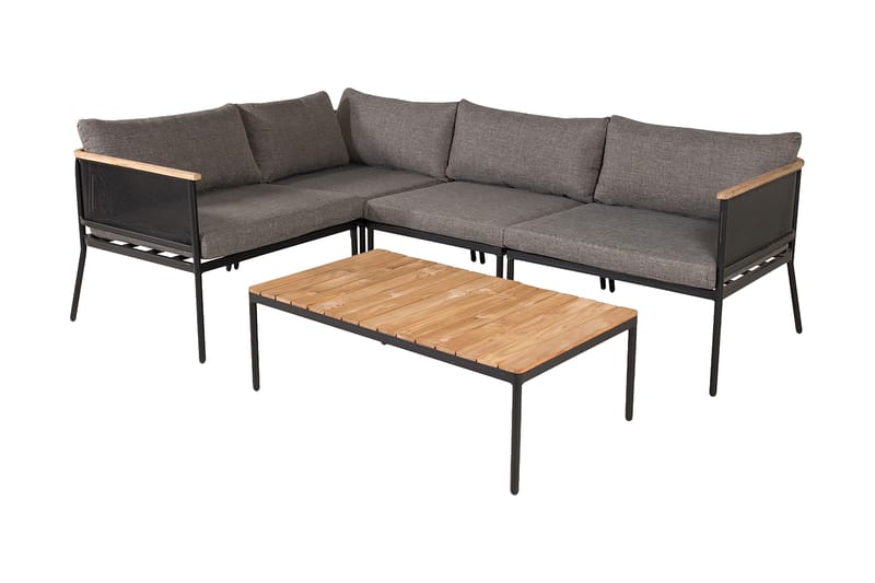 Nettan HörnLoungegrupp Utomhus med Dynor - Svart - Utemöbler - Utegrupp - Loungegrupp