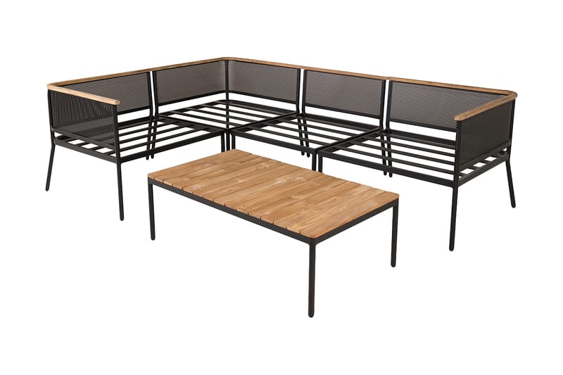 Nettan HörnLoungegrupp Utomhus med Dynor - Svart - Utemöbler - Utegrupp - Loungegrupp