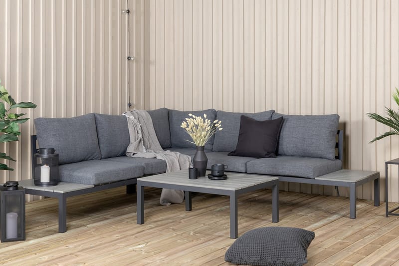 Odense Loungegrupp Utomhus med Dynor - Svart - Utemöbler - Utegrupp - Loungegrupp