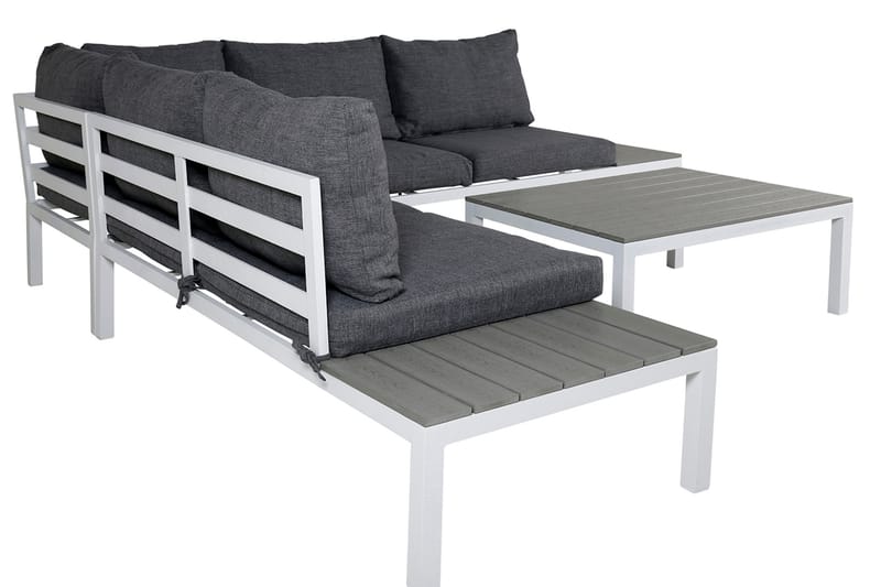 Odense Loungegrupp Utomhus med Dynor - Vit - Utemöbler - Utegrupp - Loungegrupp