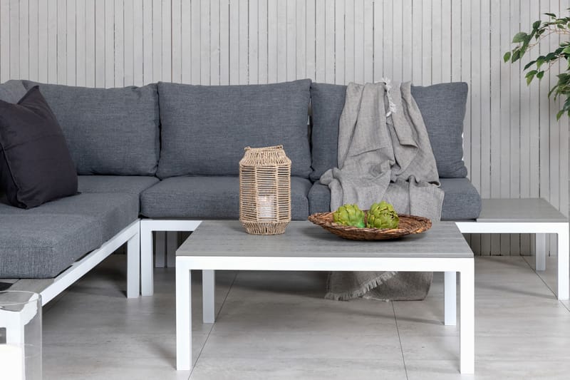 Odense Loungegrupp Utomhus med Dynor - Vit - Utemöbler - Utegrupp - Loungegrupp