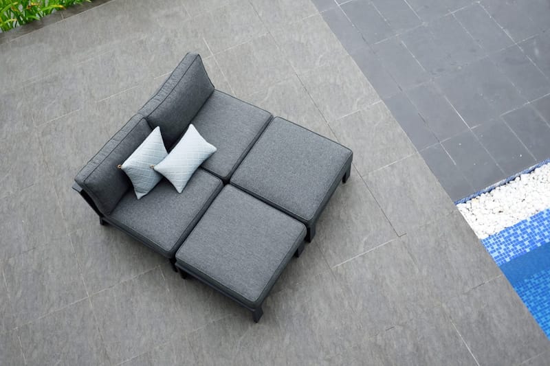 Palau Fåtölj med Fotpall - Grå - Utemöbler - Utestolar & fåtöljer - Utefåtöljer & loungefåtöljer