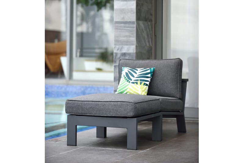 Palau Fåtölj med Fotpall - Grå - Utemöbler - Utestolar & fåtöljer - Utefåtöljer & loungefåtöljer