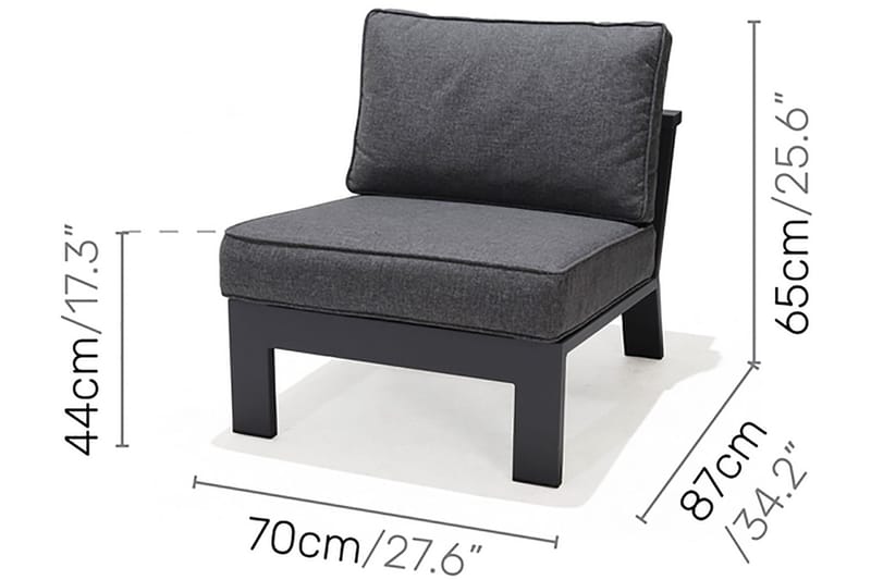 Palau Fåtölj med Fotpall - Grå - Utemöbler - Utestolar & fåtöljer - Utefåtöljer & loungefåtöljer