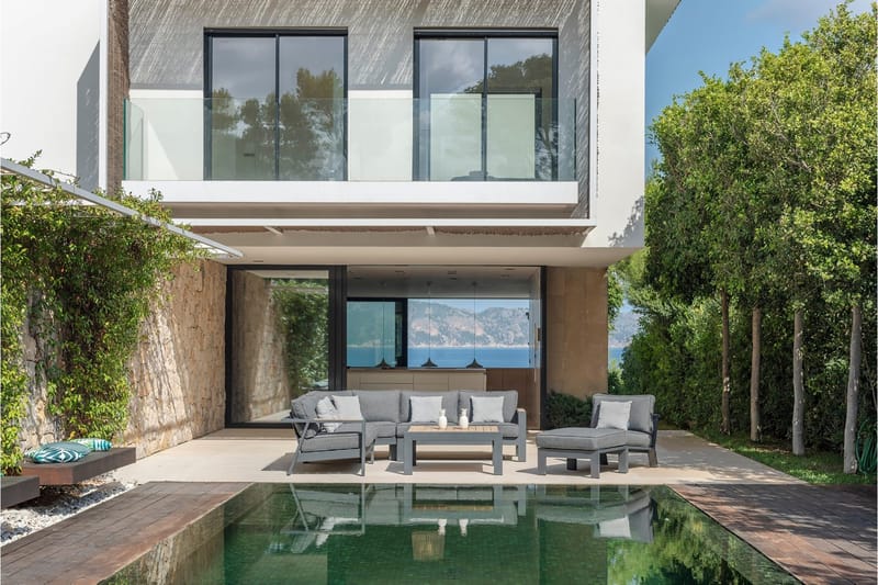 Palau Loungegrupp Utomhus 5-sits - Trä/Grå - Utemöbler - Utegrupp - Loungegrupp