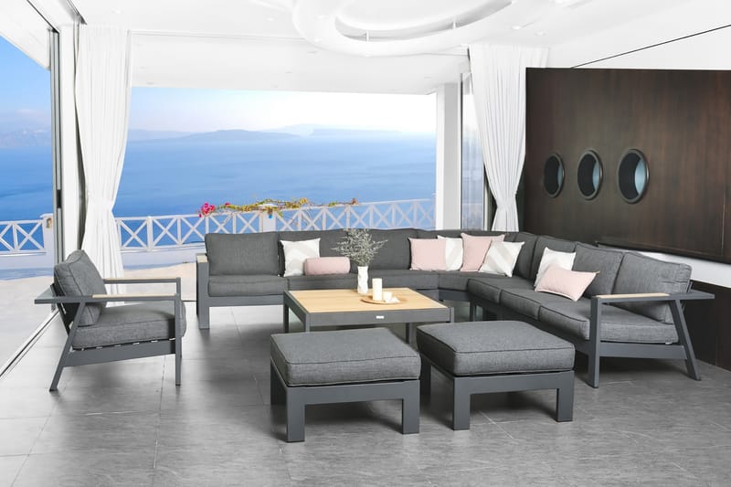 PALAU Loungegrupp Utomhus 5-sits Trä/Grå - Utemöbler - Utegrupp - Loungegrupp