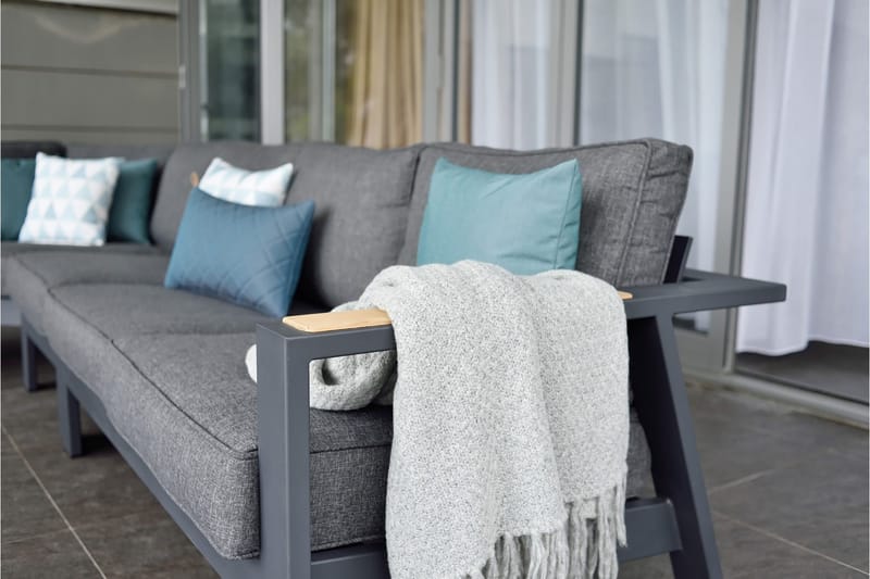 Palau Loungegrupp Utomhus 5-sits - Trä/Grå - Utemöbler - Utegrupp - Loungegrupp