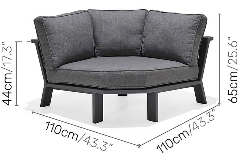 Palau Loungegrupp Utomhus 5-sits - Trä/Grå - Utemöbler - Utegrupp - Loungegrupp