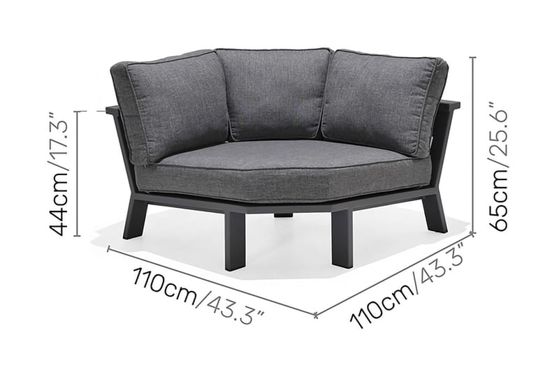 Palau Loungegrupp Utomhus 6-sits - Trä/Grå - Utemöbler - Utegrupp - Loungegrupp