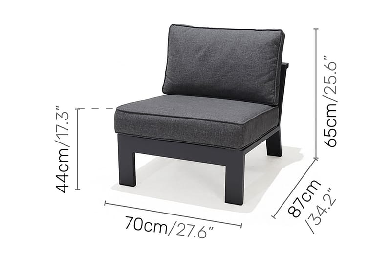 Palau Loungegrupp Utomhus 6-sits - Trä/Grå - Utemöbler - Utegrupp - Loungegrupp