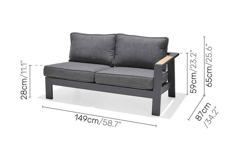 Palau Loungegrupp Utomhus 6-sits - Trä/Grå - Utemöbler - Utegrupp - Loungegrupp