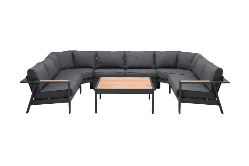 Palau Loungegrupp Utomhus 8-sits, Trä/Grå